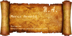 Mercz Arnold névjegykártya